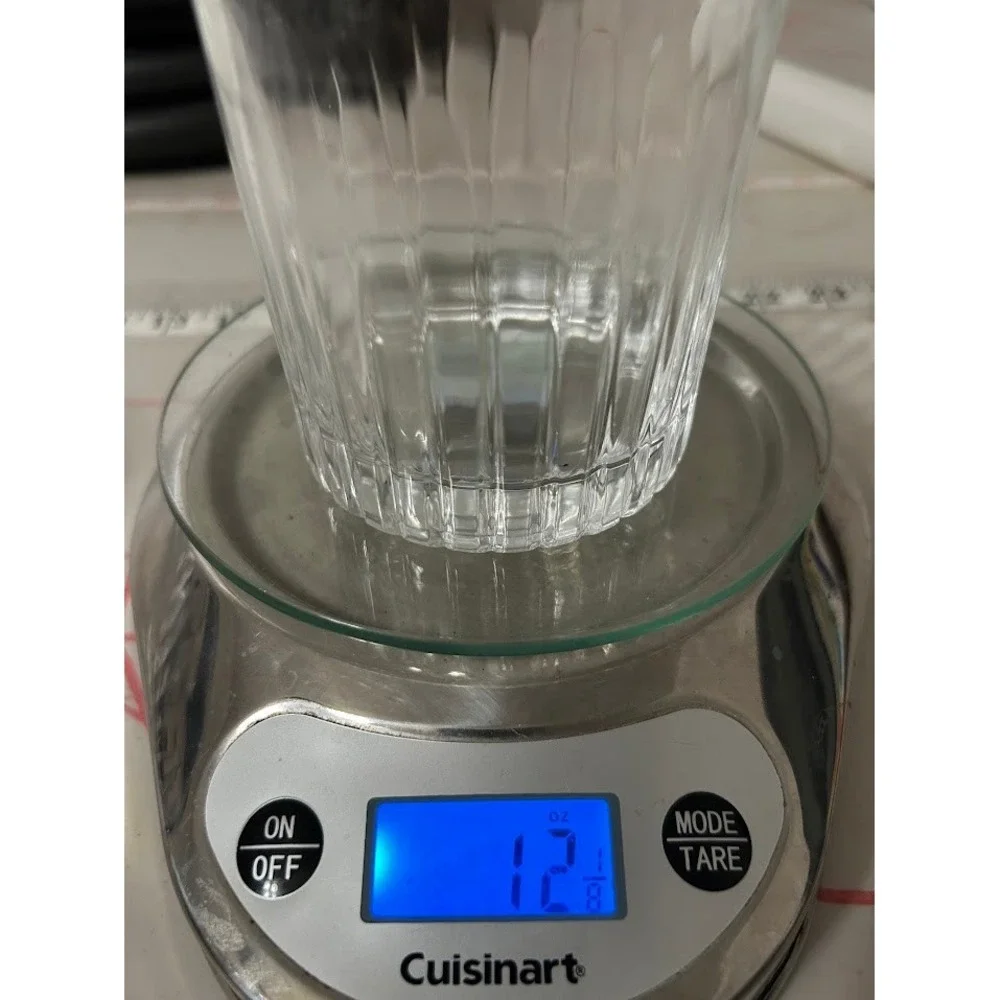 Set of 2 Clear Double Old‎ Fashioned DOF Crystal Tumblers Lowball Glasses